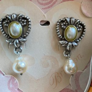 BRIGHTON Silver and Pearl Earrings